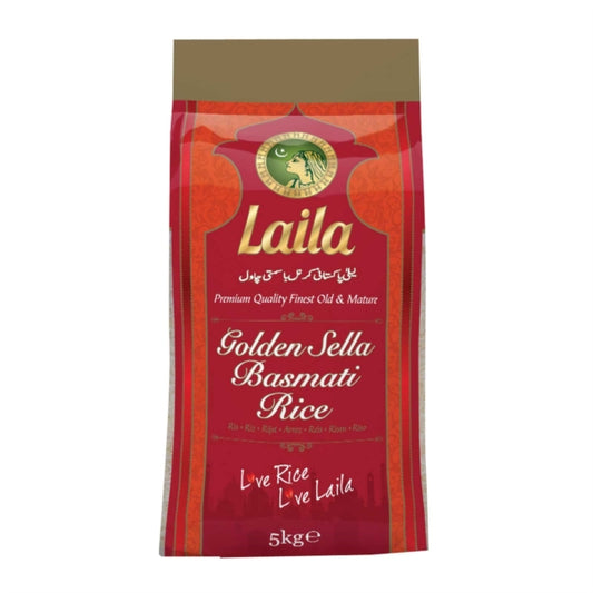 Laila Sella Basmati Rice 5kg – Long Grain, Parboiled & Aged